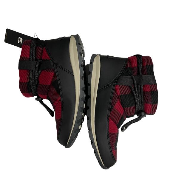 Sorel Whitney Plaid Waterproof Snow Boots Red Dahila Size 6.5 - Picture 5 of 10